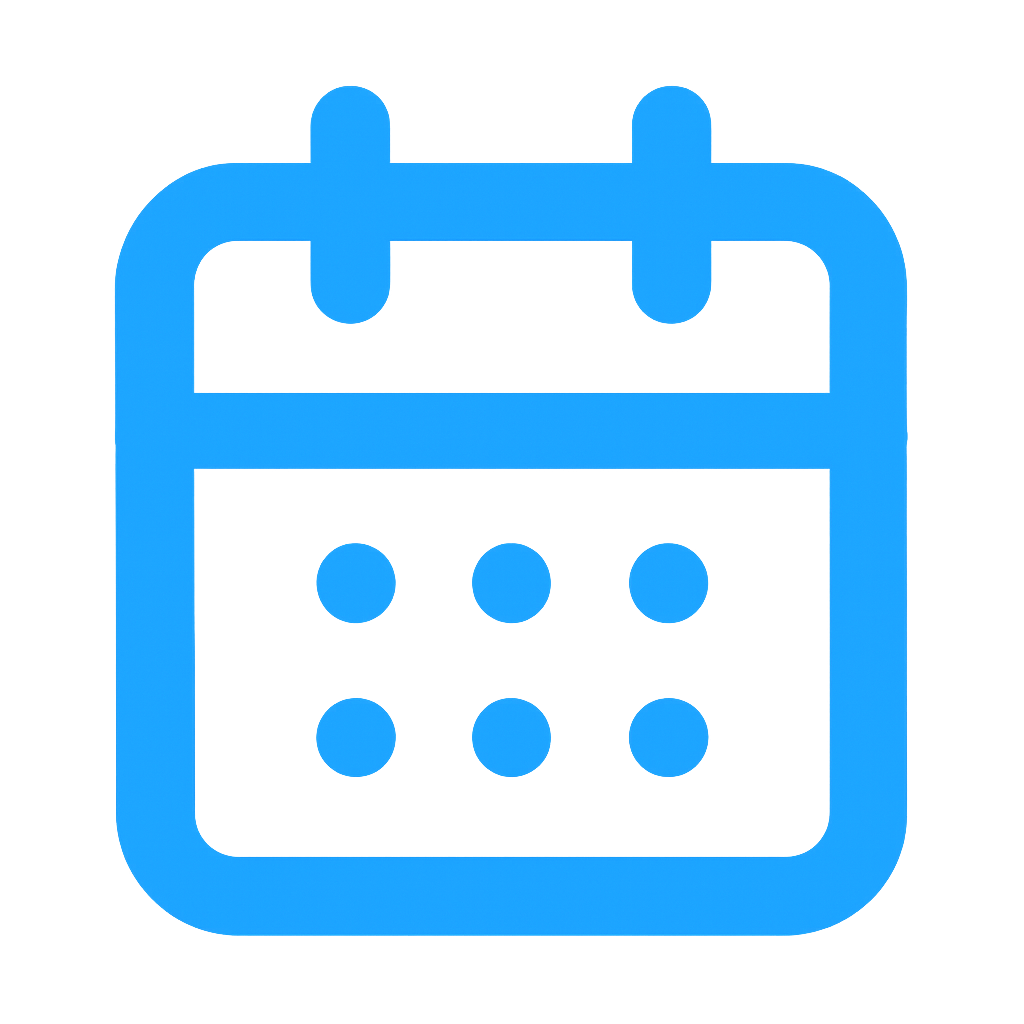 calendar icon in sky blue