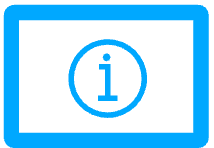 Information displays icon in blue