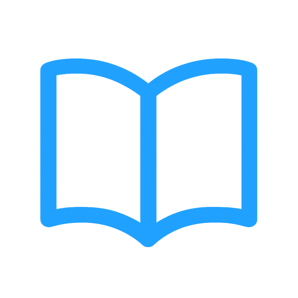 Resources icon in sky blue