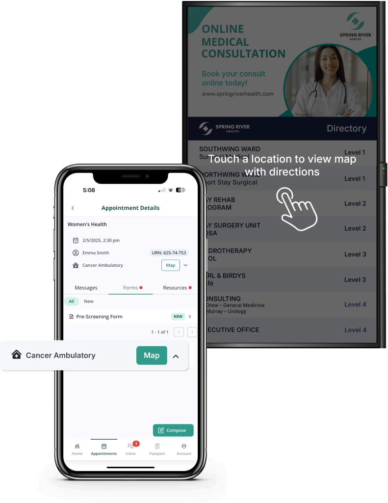 Five Faces Wayfinding Patient Hub and Directory